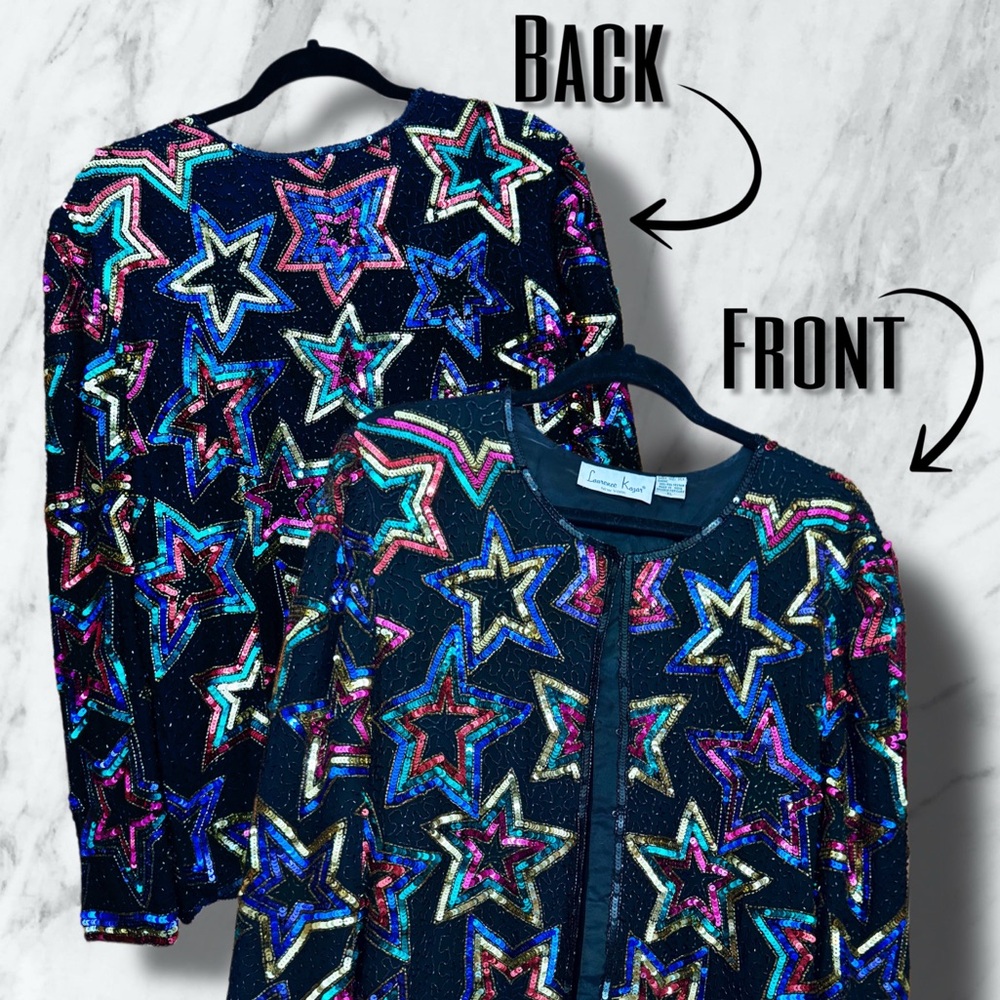 Laurence Kazar Vibrant Sequin Jacket